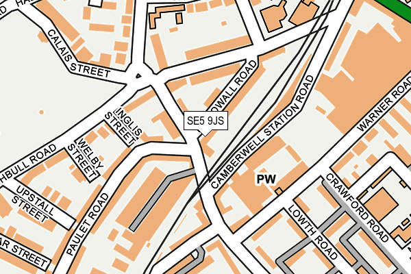 SE5 9JS map - OS OpenMap – Local (Ordnance Survey)