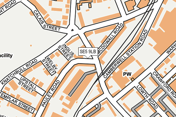 SE5 9LB map - OS OpenMap – Local (Ordnance Survey)