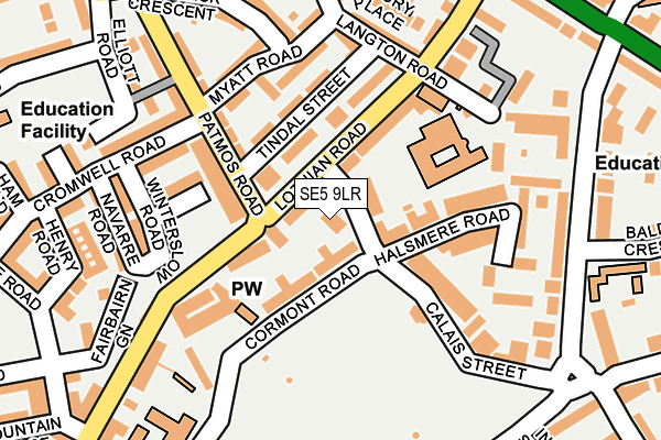 SE5 9LR map - OS OpenMap – Local (Ordnance Survey)