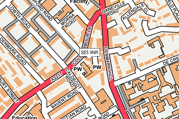 SE5 9NR map - OS OpenMap – Local (Ordnance Survey)