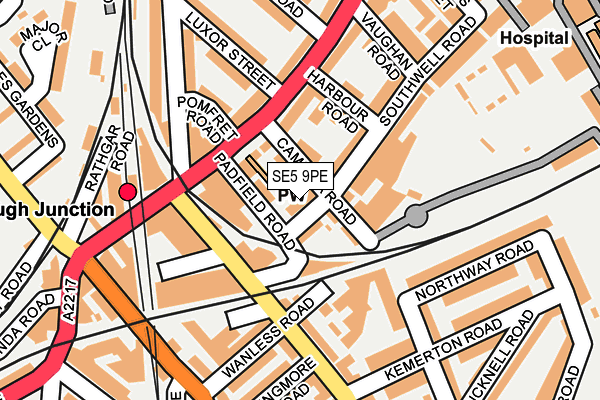 SE5 9PE map - OS OpenMap – Local (Ordnance Survey)