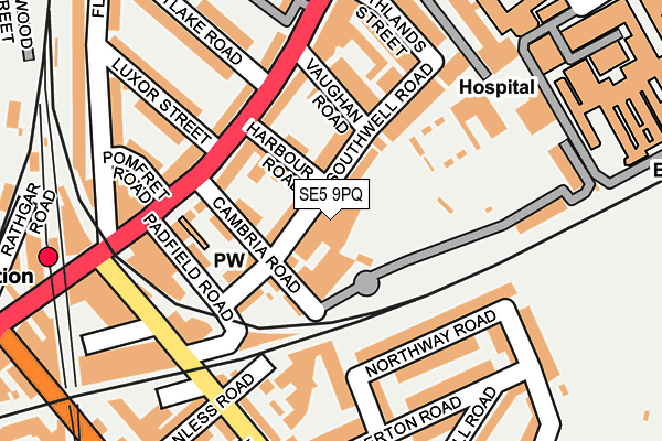 SE5 9PQ map - OS OpenMap – Local (Ordnance Survey)