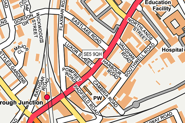 SE5 9QH map - OS OpenMap – Local (Ordnance Survey)