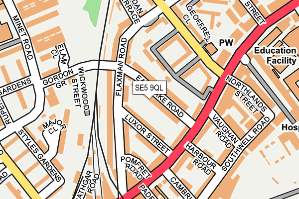 SE5 9QL map - OS OpenMap – Local (Ordnance Survey)