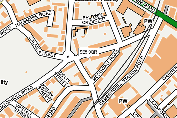 SE5 9QR map - OS OpenMap – Local (Ordnance Survey)