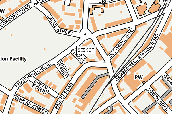 SE5 9QT map - OS OpenMap – Local (Ordnance Survey)