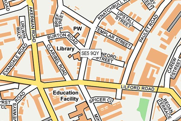 SE5 9QY map - OS OpenMap – Local (Ordnance Survey)