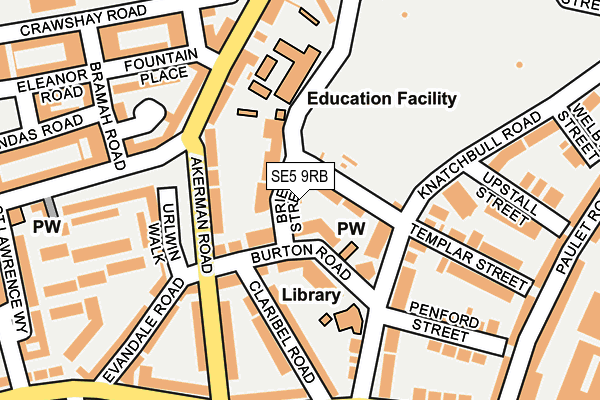 SE5 9RB map - OS OpenMap – Local (Ordnance Survey)