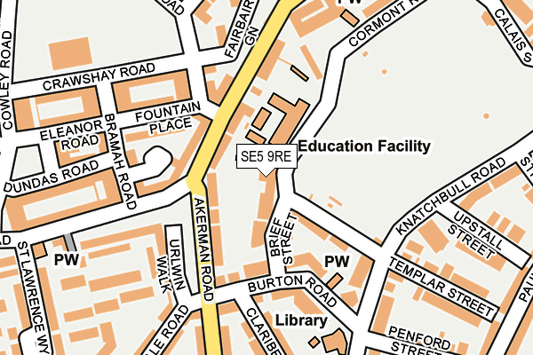 SE5 9RE map - OS OpenMap – Local (Ordnance Survey)