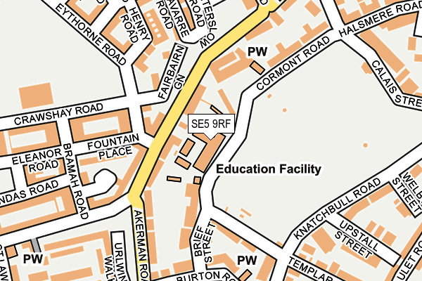 SE5 9RF map - OS OpenMap – Local (Ordnance Survey)