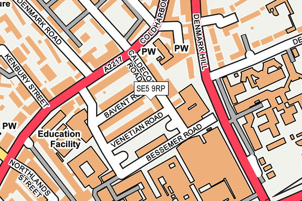 SE5 9RP map - OS OpenMap – Local (Ordnance Survey)
