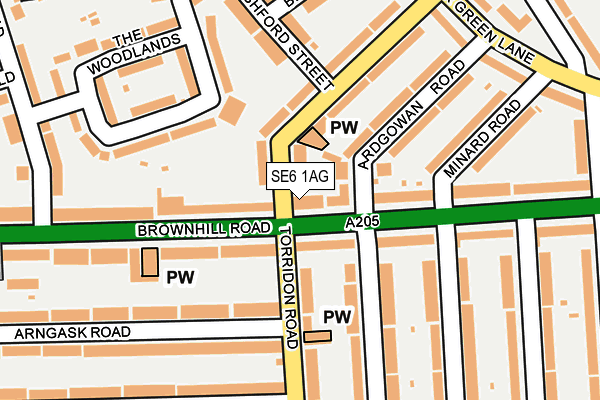 SE6 1AG map - OS OpenMap – Local (Ordnance Survey)