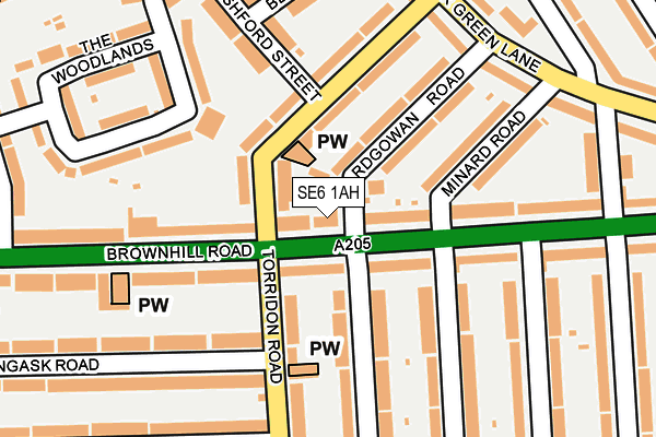 SE6 1AH map - OS OpenMap – Local (Ordnance Survey)