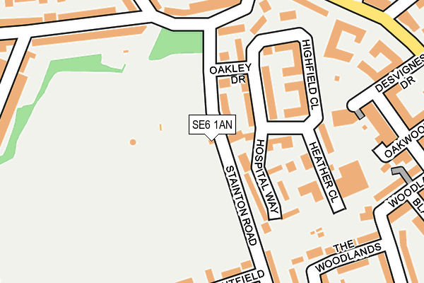 SE6 1AN map - OS OpenMap – Local (Ordnance Survey)