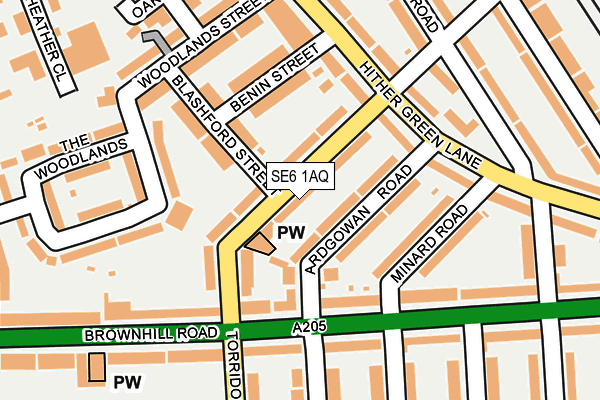 SE6 1AQ map - OS OpenMap – Local (Ordnance Survey)