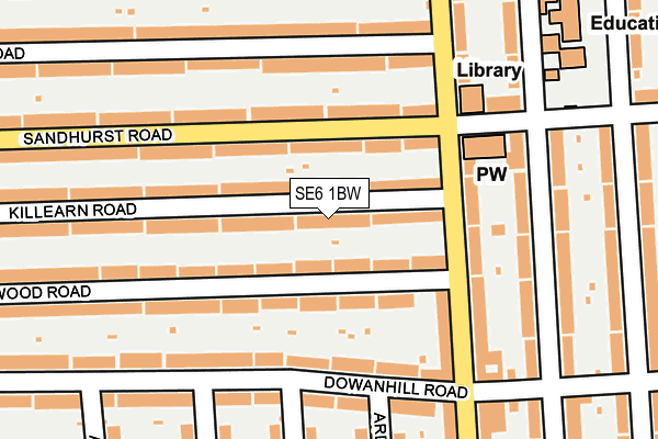 SE6 1BW map - OS OpenMap – Local (Ordnance Survey)