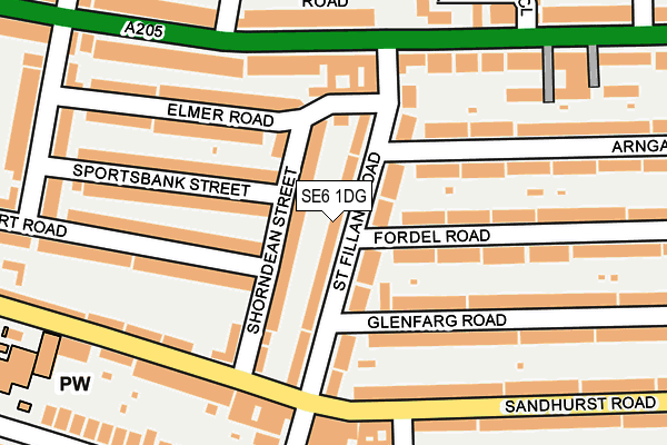 SE6 1DG map - OS OpenMap – Local (Ordnance Survey)