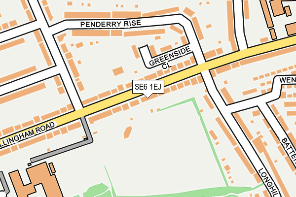 SE6 1EJ map - OS OpenMap – Local (Ordnance Survey)