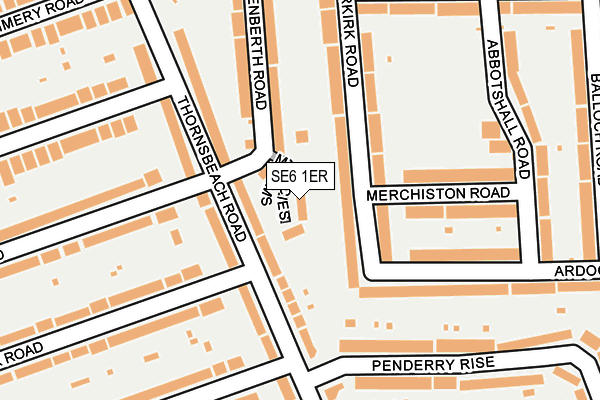 SE6 1ER map - OS OpenMap – Local (Ordnance Survey)