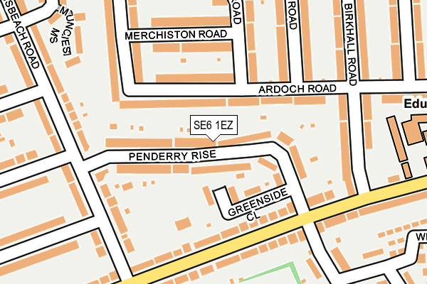 SE6 1EZ map - OS OpenMap – Local (Ordnance Survey)