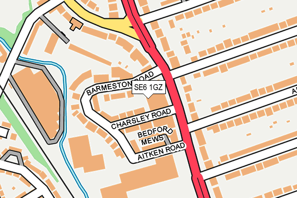 SE6 1GZ map - OS OpenMap – Local (Ordnance Survey)
