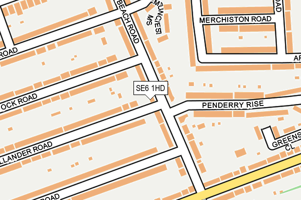 SE6 1HD map - OS OpenMap – Local (Ordnance Survey)