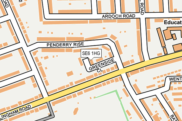 SE6 1HG map - OS OpenMap – Local (Ordnance Survey)
