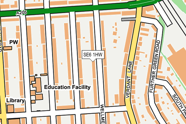 SE6 1HW map - OS OpenMap – Local (Ordnance Survey)