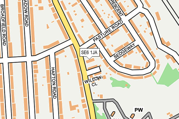 SE6 1JA map - OS OpenMap – Local (Ordnance Survey)