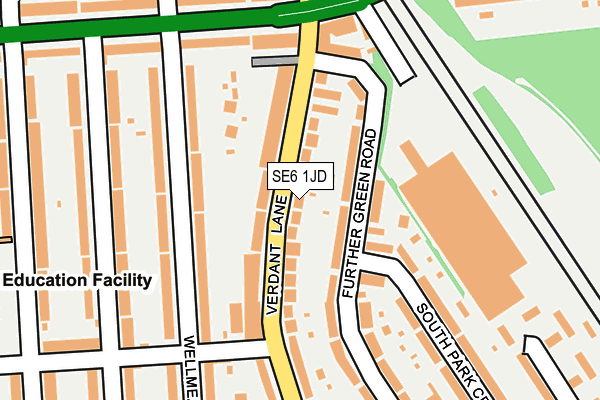 SE6 1JD map - OS OpenMap – Local (Ordnance Survey)