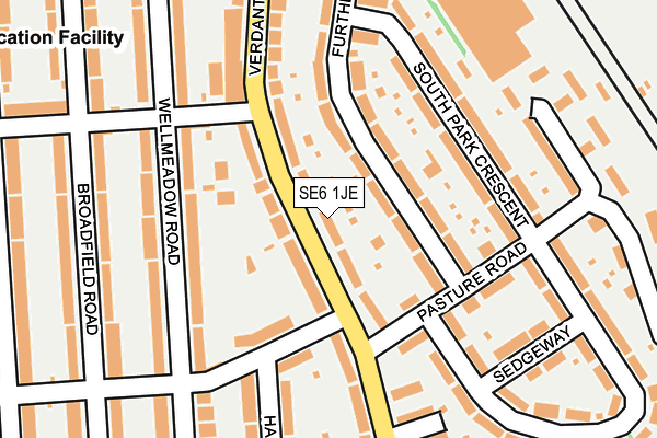 SE6 1JE map - OS OpenMap – Local (Ordnance Survey)