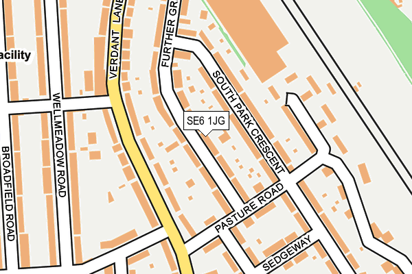 SE6 1JG map - OS OpenMap – Local (Ordnance Survey)