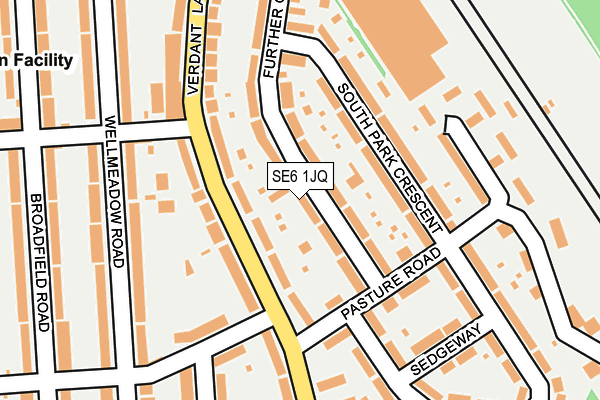 SE6 1JQ map - OS OpenMap – Local (Ordnance Survey)