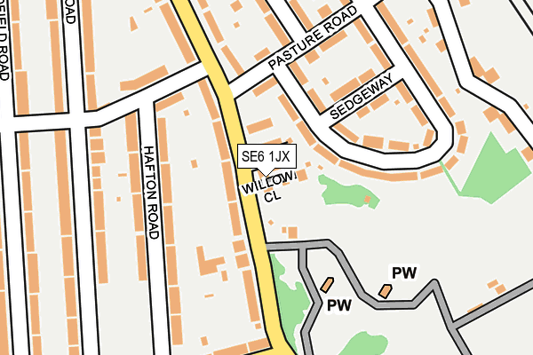 SE6 1JX map - OS OpenMap – Local (Ordnance Survey)