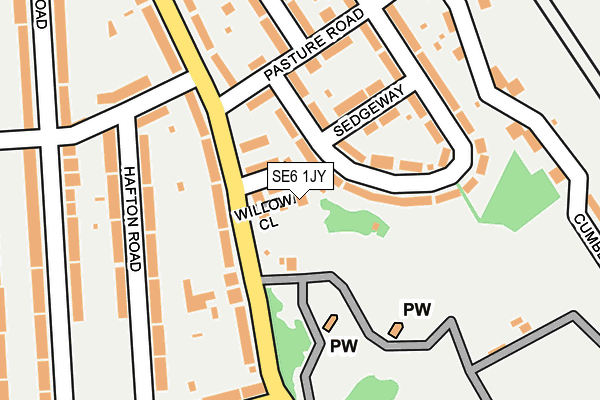 SE6 1JY map - OS OpenMap – Local (Ordnance Survey)