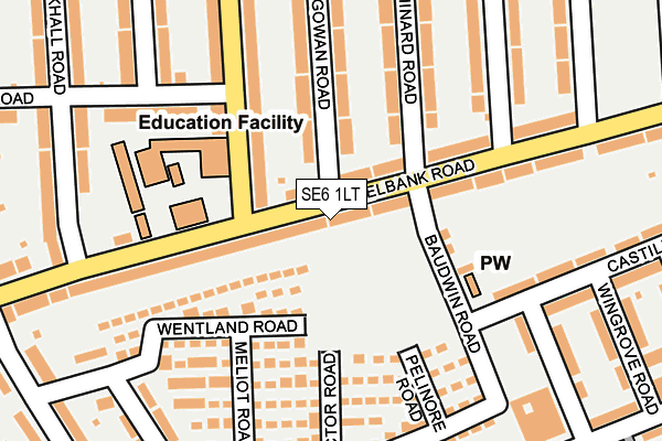 SE6 1LT map - OS OpenMap – Local (Ordnance Survey)