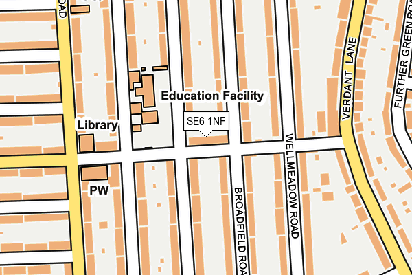 SE6 1NF map - OS OpenMap – Local (Ordnance Survey)