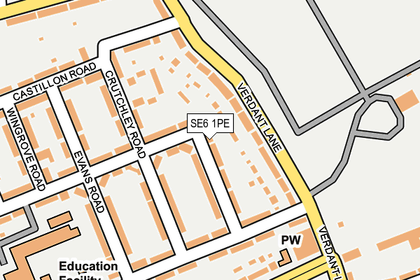 SE6 1PE map - OS OpenMap – Local (Ordnance Survey)