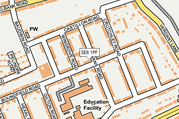 SE6 1PF map - OS OpenMap – Local (Ordnance Survey)