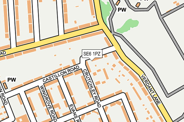 SE6 1PZ map - OS OpenMap – Local (Ordnance Survey)