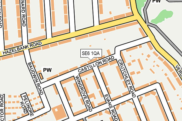 SE6 1QA map - OS OpenMap – Local (Ordnance Survey)
