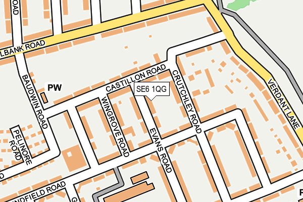 SE6 1QG map - OS OpenMap – Local (Ordnance Survey)