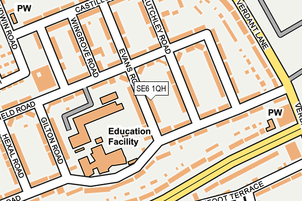 SE6 1QH map - OS OpenMap – Local (Ordnance Survey)