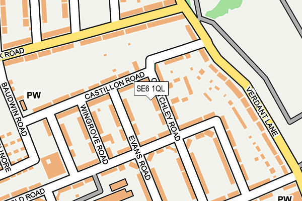 SE6 1QL map - OS OpenMap – Local (Ordnance Survey)