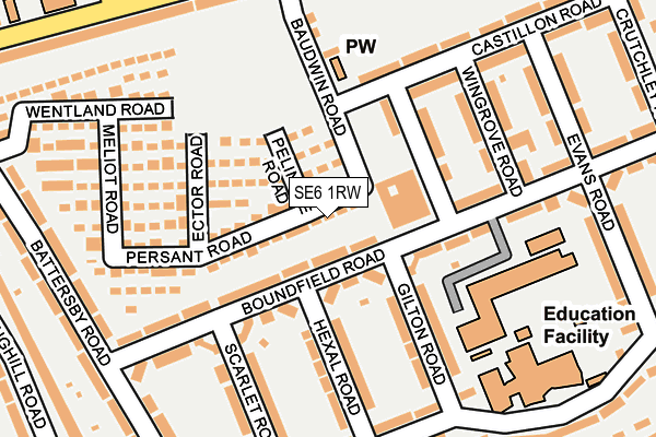 SE6 1RW map - OS OpenMap – Local (Ordnance Survey)