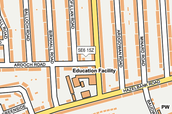 SE6 1SZ map - OS OpenMap – Local (Ordnance Survey)