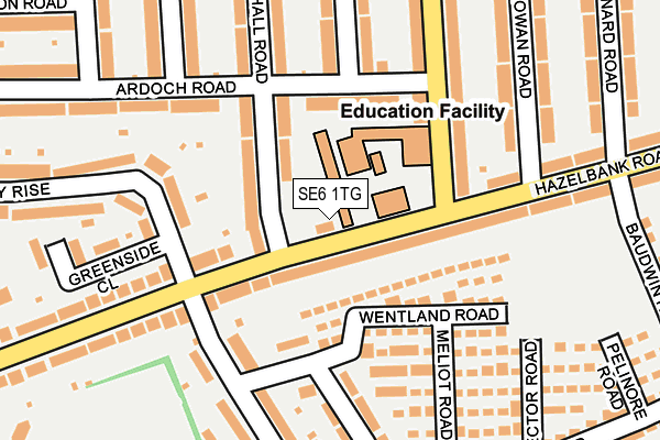 SE6 1TG map - OS OpenMap – Local (Ordnance Survey)