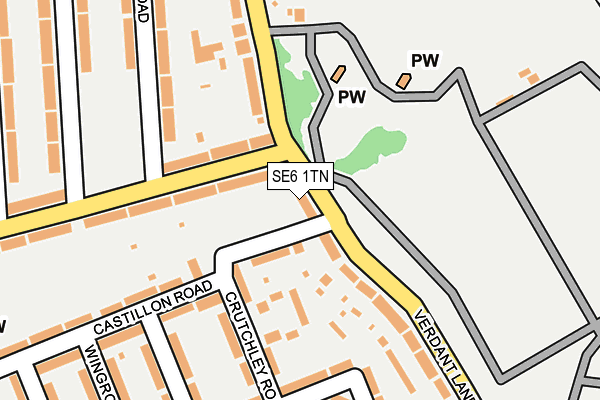 SE6 1TN map - OS OpenMap – Local (Ordnance Survey)