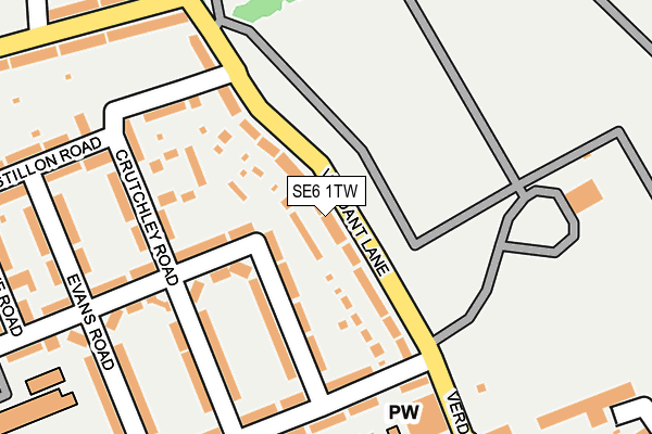 SE6 1TW map - OS OpenMap – Local (Ordnance Survey)