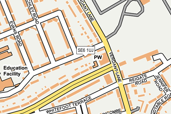 SE6 1UJ map - OS OpenMap – Local (Ordnance Survey)